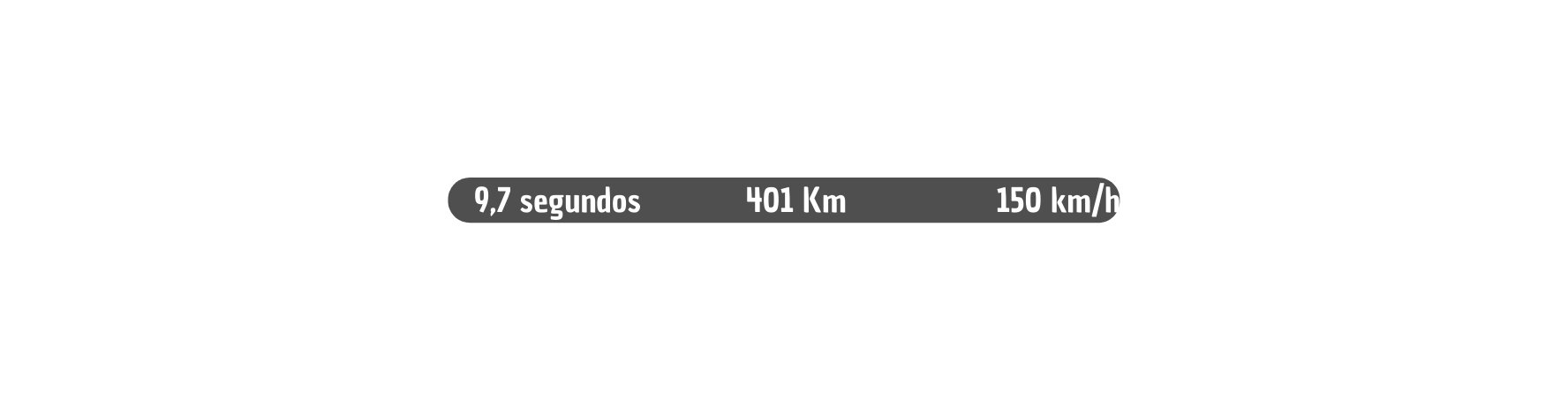 9 7 segundos 401 Km 150 km h